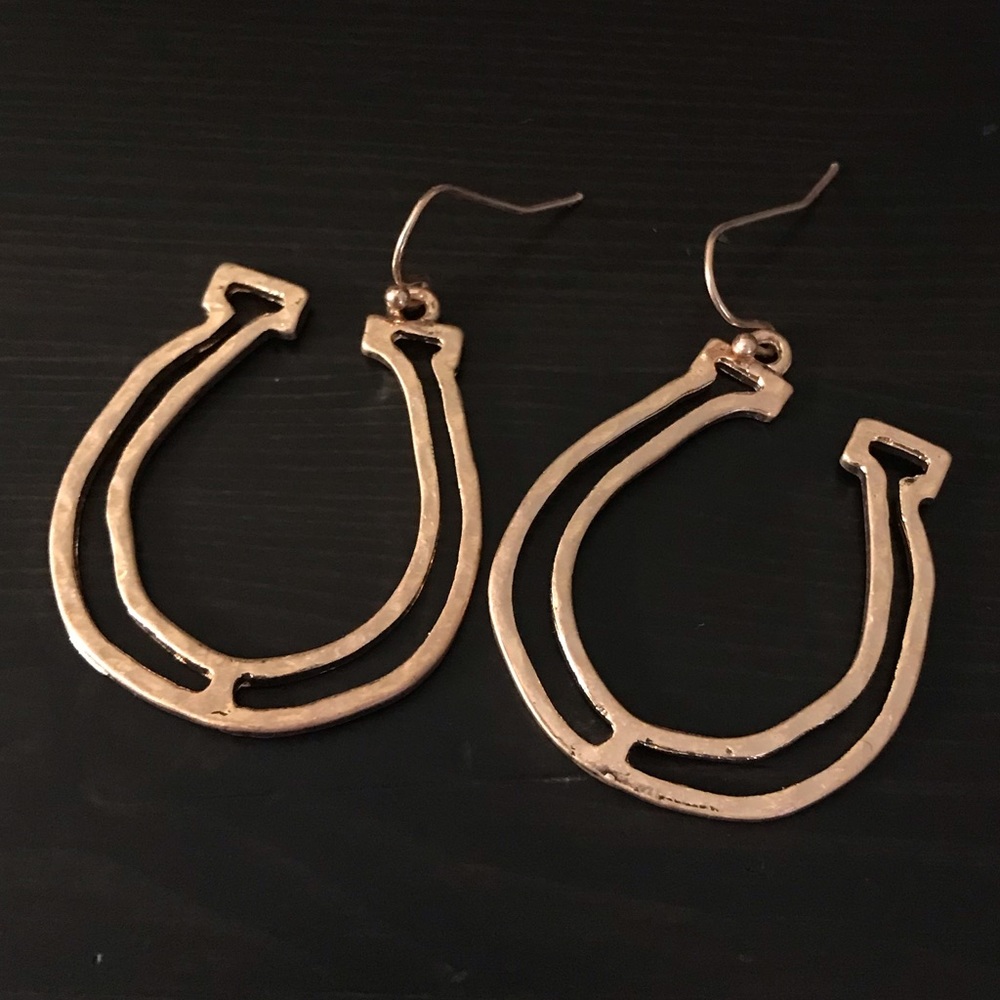 3/$20 Rose Gold Horseshoe Earrings